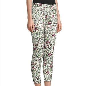 L'Agence Floral Print Margot Skinny Ankle Jean